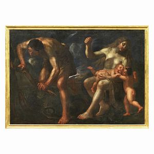 Scuola napoletana, sec. XVII  - Asta ARCADE | Dipinti dal XV al XVIII secolo - Associazione Nazionale - Case d'Asta italiane