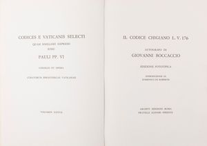Boccaccio, Giovanni : Il codice chigiano L.V.176 autografo di G Boccaccio  - Asta L'arte di riprodurre codici - Associazione Nazionale - Case d'Asta italiane