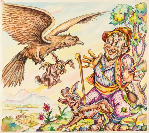L. Lucchetti : Favole esopiane -Il pastore e l'aquila  - Asta The Art of Movie Posters - Associazione Nazionale - Case d'Asta italiane