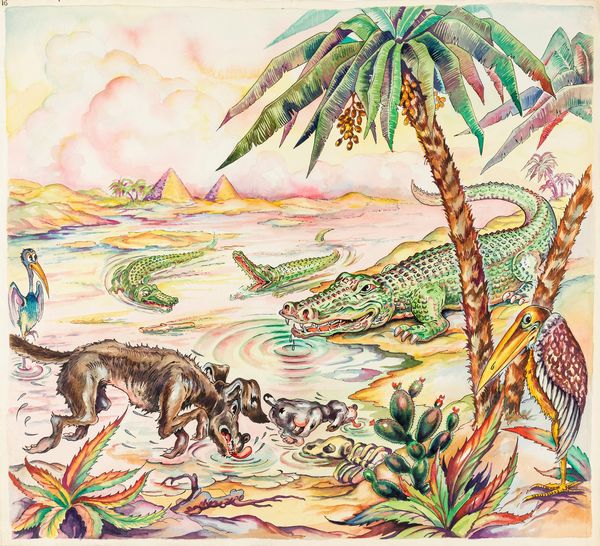 L. Lucchetti : Favole esopiane -I cani e i coccodrilli  - Asta The Art of Movie Posters - Associazione Nazionale - Case d'Asta italiane