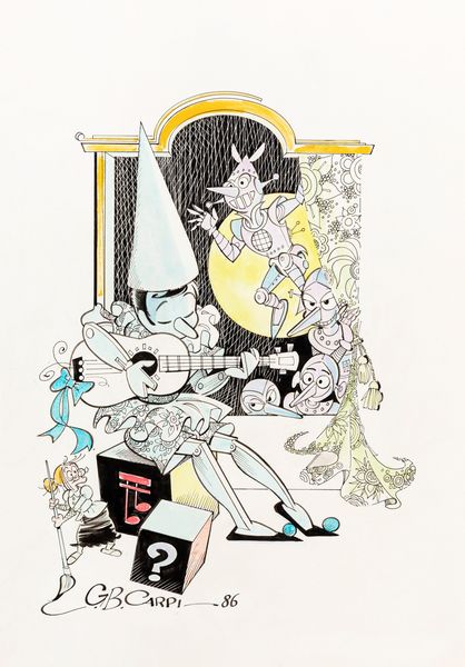Giovan Battista Carpi : Pinocchio al chiaro di Luna  - Asta The Art of Movie Posters - Associazione Nazionale - Case d'Asta italiane