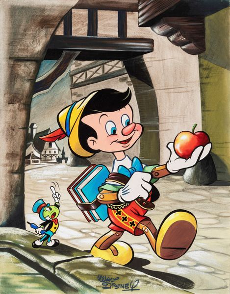 René Guillaume : Pinocchio e il Grillo parlante  - Asta The Art of Movie Posters - Associazione Nazionale - Case d'Asta italiane