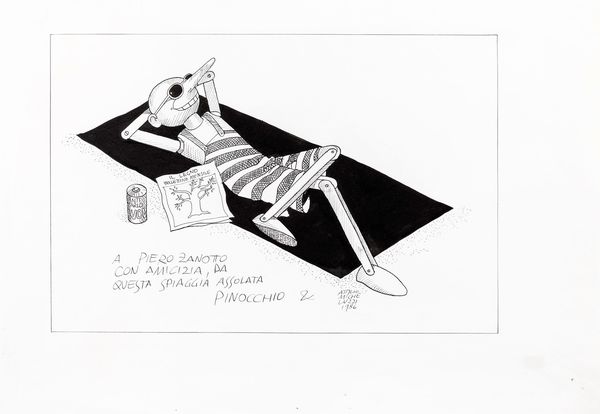 Attilio Micheluzzi : Pinocchio in spiaggia  - Asta The Art of Movie Posters - Associazione Nazionale - Case d'Asta italiane