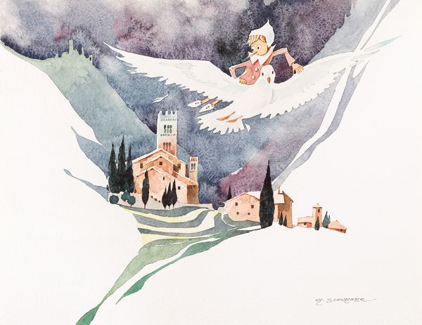 Giannetto Schneider : Pinocchio sul colombo  - Asta The Art of Movie Posters - Associazione Nazionale - Case d'Asta italiane