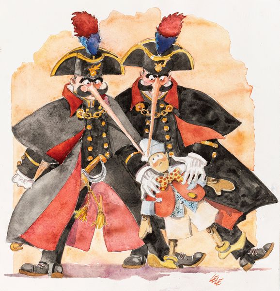 Lele Vianello : Pinocchio e i Carabinieri bugiardi  - Asta The Art of Movie Posters - Associazione Nazionale - Case d'Asta italiane