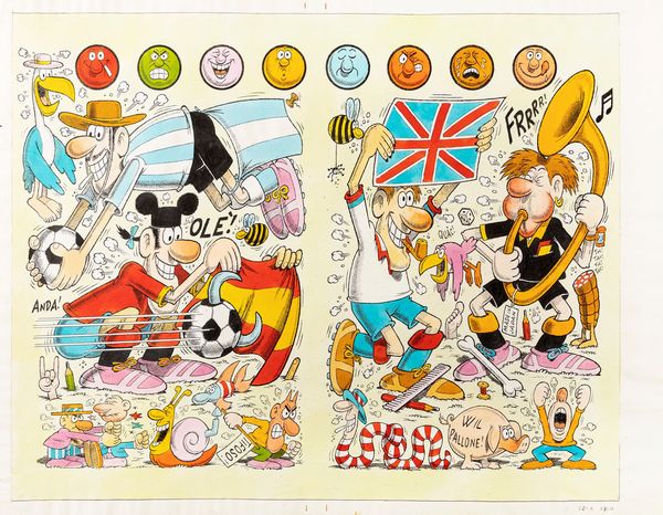 Benito Jacovitti : Mondiali di calcio  - Asta The Art of Movie Posters - Associazione Nazionale - Case d'Asta italiane