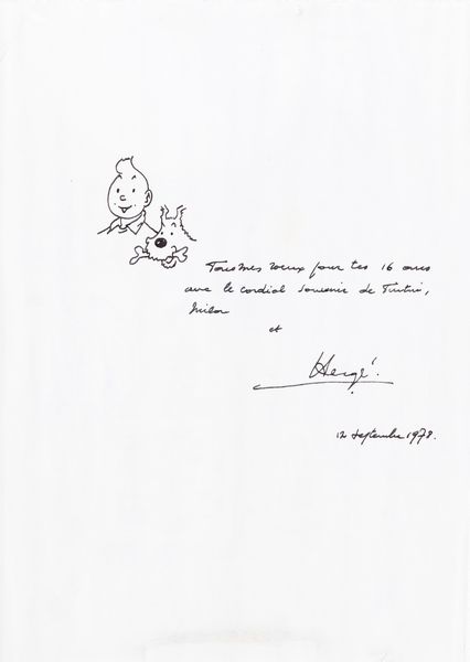 Hergé (Georges Prosper Remi) : Tintin e Milou  - Asta The Art of Movie Posters - Associazione Nazionale - Case d'Asta italiane