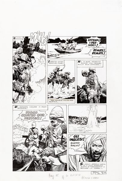 Sergio Toppi : Fino al Nilo  - Asta The Art of Movie Posters - Associazione Nazionale - Case d'Asta italiane