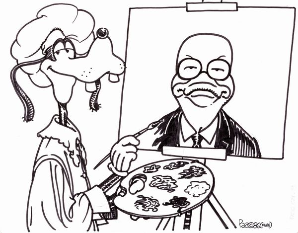 Andrea Pazienza : Pippo pittore dipinge Craxi Papero  - Asta The Art of Movie Posters - Associazione Nazionale - Case d'Asta italiane