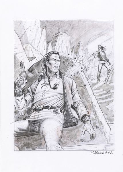 Davide Furnò : Saguaro - Ombre nel buio  - Asta The Art of Movie Posters - Associazione Nazionale - Case d'Asta italiane