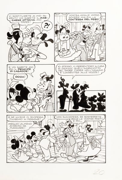 Giorgio Cavazzano : Miseria e nobilt�  - Asta The Art of Movie Posters - Associazione Nazionale - Case d'Asta italiane