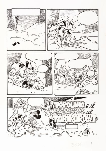 Giorgio Cavazzano : Topolino e il passaggio al Tor Korgat  - Asta The Art of Movie Posters - Associazione Nazionale - Case d'Asta italiane