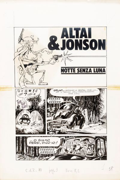 Giorgio Cavazzano : Altai & Jonson - Notte senza luna  - Asta The Art of Movie Posters - Associazione Nazionale - Case d'Asta italiane