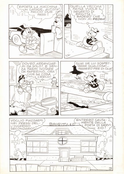 Romano Scarpa : Paperino e la farfalla di Colombo  - Asta The Art of Movie Posters - Associazione Nazionale - Case d'Asta italiane