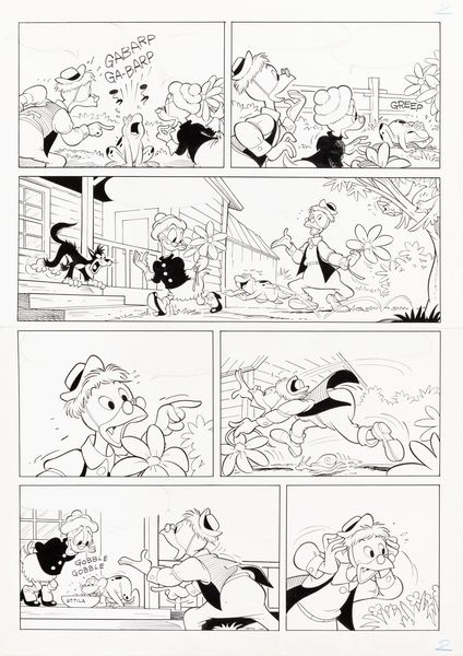 Romano Scarpa : Nonna Papera e il rospo da guardia  - Asta The Art of Movie Posters - Associazione Nazionale - Case d'Asta italiane