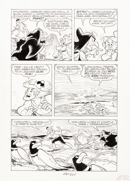 Romano Scarpa : I 7 Nani e il cristallo di Re Arbor  - Asta The Art of Movie Posters - Associazione Nazionale - Case d'Asta italiane