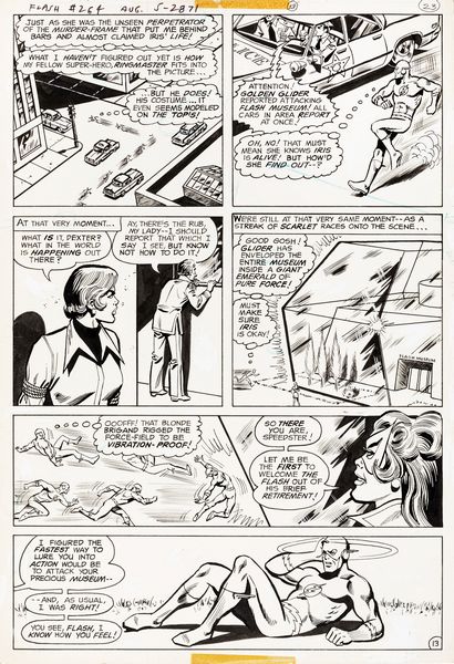 Kurt Schaffenberger : The Flash - The Golden Glider's Final Fling!  - Asta The Art of Movie Posters - Associazione Nazionale - Case d'Asta italiane