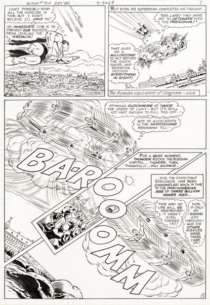 Curt Swan : Action Comics - Superman: Countdown of the Killer Computer!  - Asta The Art of Movie Posters - Associazione Nazionale - Case d'Asta italiane