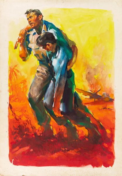 Giorgio Olivetti : Pianura rossa (The Purple Plain)  - Asta The Art of Movie Posters - Associazione Nazionale - Case d'Asta italiane