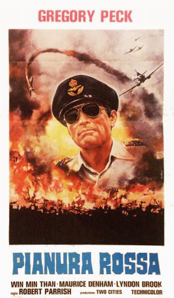 Basilio Morini : Pianura rossa (The Purple Plain)  - Asta The Art of Movie Posters - Associazione Nazionale - Case d'Asta italiane