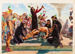 Zdenek Burian - Sacrificio umano Azteco