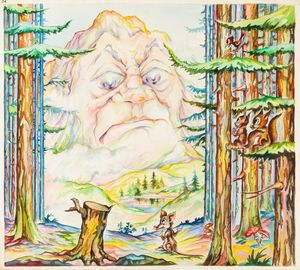 L. Lucchetti - Favole esopiane -Il parto della montagna