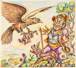 L. Lucchetti - Favole esopiane -Il pastore e l'aquila