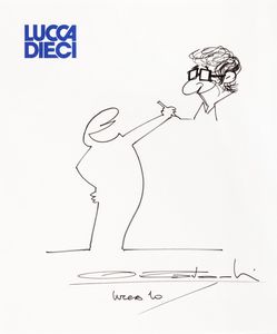 Osvaldo Cavandoli - Autoritratto con la Linea