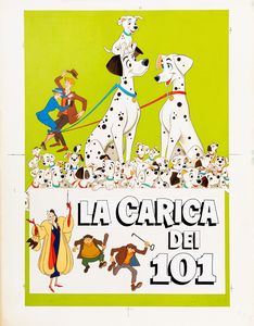 Bruno Napoli : La carica dei 101 (One Hundred and One Dalmatians)  - Asta The Art of Movie Posters - Associazione Nazionale - Case d'Asta italiane