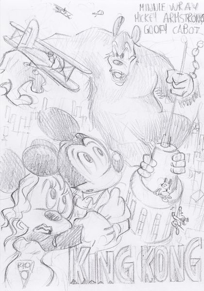 Paolo Mottura : King Kong  - Asta Fumetti: tavole e illustrazioni originali - Associazione Nazionale - Case d'Asta italiane
