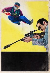 A.N.I. (autore non identificato) : 5 dita e una pistola  - Asta Fumetti: tavole e illustrazioni originali - Associazione Nazionale - Case d'Asta italiane