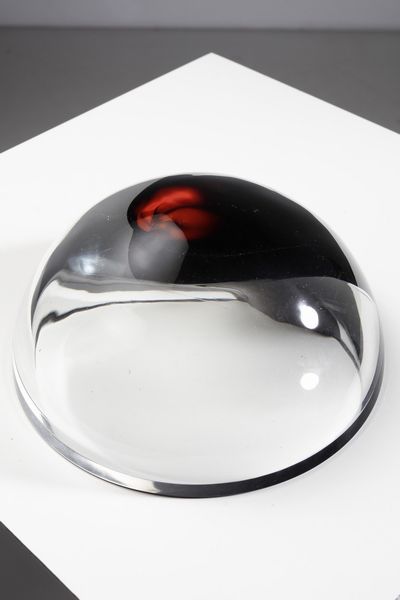 VETRERIE VISTOSI : Ciotola in vetro trasparente  decorato con murrina arancio e nera  - Asta Asta 376 | VETRI DI MURANO E DEL XX SECOLO E CERAMICHE - VETRI DI MURANO E FRANCESI, CERAMICHE Virtuale - Associazione Nazionale - Case d'Asta italiane