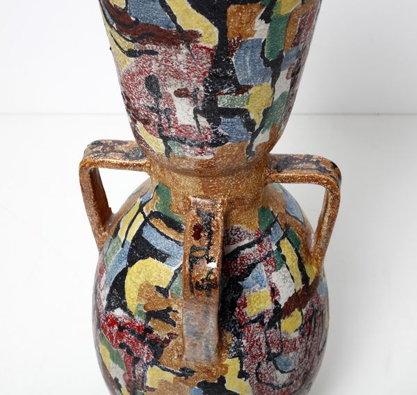 BORSI MANFREDO (1900 - 1967) : Grande vaso quadriansato a decoro astratto  - Asta Asta 376 | VETRI DI MURANO E DEL XX SECOLO E CERAMICHE - VETRI DI MURANO E FRANCESI, CERAMICHE Virtuale - Associazione Nazionale - Case d'Asta italiane