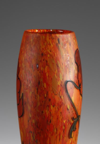 LEGRAS : Vaso in vetro doppio fondo marmorizzato arancio con decoro a papaveri smaltati, base verde  - Asta Asta 376 | VETRI DI MURANO E DEL XX SECOLO E CERAMICHE - VETRI DI MURANO E FRANCESI, CERAMICHE Virtuale - Associazione Nazionale - Case d'Asta italiane