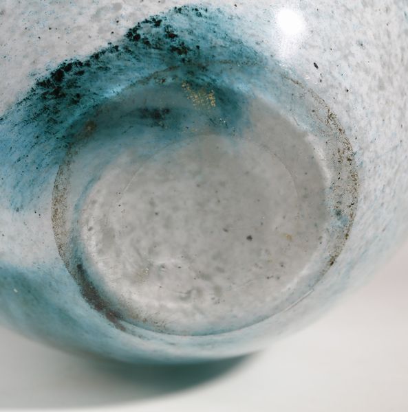 LEGRAS : Vaso in vetro decorato con una fascia incisa all'acido con un motivo floreale, su fondo marmorizzato turchese  - Asta Asta 376 | VETRI DI MURANO E DEL XX SECOLO E CERAMICHE - VETRI DI MURANO E FRANCESI, CERAMICHE Virtuale - Associazione Nazionale - Case d'Asta italiane