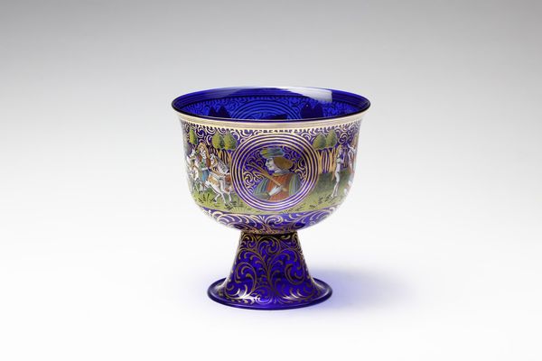 MANIFATTURA MURANESE : Coppa in vetro blu decorato a smalti  policromi.  - Asta Asta 376 | VETRI DI MURANO E DEL XX SECOLO E CERAMICHE - VETRI DI MURANO E FRANCESI, CERAMICHE Virtuale - Associazione Nazionale - Case d'Asta italiane
