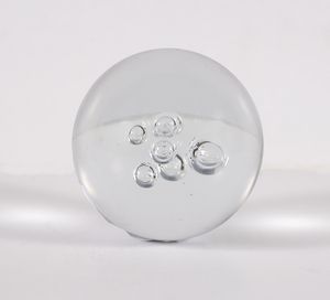 BARBINI ALFREDO (1912 - 2007) - Sfera in vetro trasparente decorata internamente con bolle