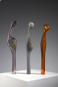 LA MURRINA - Tre sculture in vetro, una in vetro incamiciato e 2 in vetro con decoro di murrine