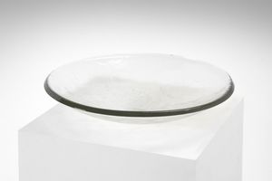 FRATELLI TOSO - Grande centrotavola in vetro trasparente a superficie esterna corrosa