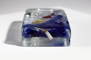 BARBINI MURANO : Vaso in vetro trasparente decorato con inclusioni colorate  - Asta Asta 376 | VETRI DI MURANO E DEL XX SECOLO E CERAMICHE - VETRI DI MURANO E FRANCESI, CERAMICHE Virtuale - Associazione Nazionale - Case d'Asta italiane