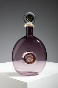 ALBARELLI MURANO - Bottiglia in vetro ametista