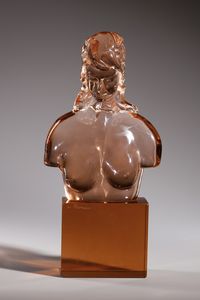 ROSIN LOREDANO (1936 - 1991) - Mezzobusto femminile in vetro massello