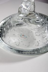 ROSIN LOREDANO (1936 - 1991) : Grande calice in vetro trasparente decorato a bolle. Gambo antropomorfo  - Asta Asta 376 | VETRI DI MURANO E DEL XX SECOLO E CERAMICHE - VETRI DI MURANO E FRANCESI, CERAMICHE Virtuale - Associazione Nazionale - Case d'Asta italiane