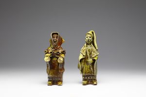 PULLI CLAUDIO (1892 - 1976) - Coppia di statuine