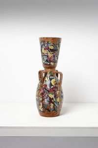 BORSI MANFREDO (1900 - 1967) : Grande vaso quadriansato a decoro astratto  - Asta Asta 376 | VETRI DI MURANO E DEL XX SECOLO E CERAMICHE - VETRI DI MURANO E FRANCESI, CERAMICHE Virtuale - Associazione Nazionale - Case d'Asta italiane