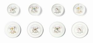 PONTI GIO (1891 - 1979) - Otto piatti per Richard Ginori