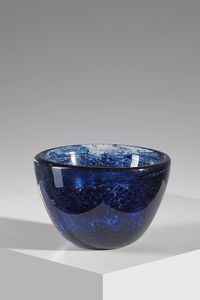 BAROVIER ERCOLE (1889 - 1974) - Centrotavola in vetro con inclusioni blu della serie zaffiro
