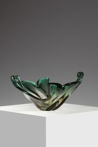 MANIFATTURA MURANESE - Centrotavola trasparente sfumato in verde