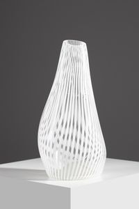 MANIFATTURA MURANESE - Vaso a canne in vetro lattimo