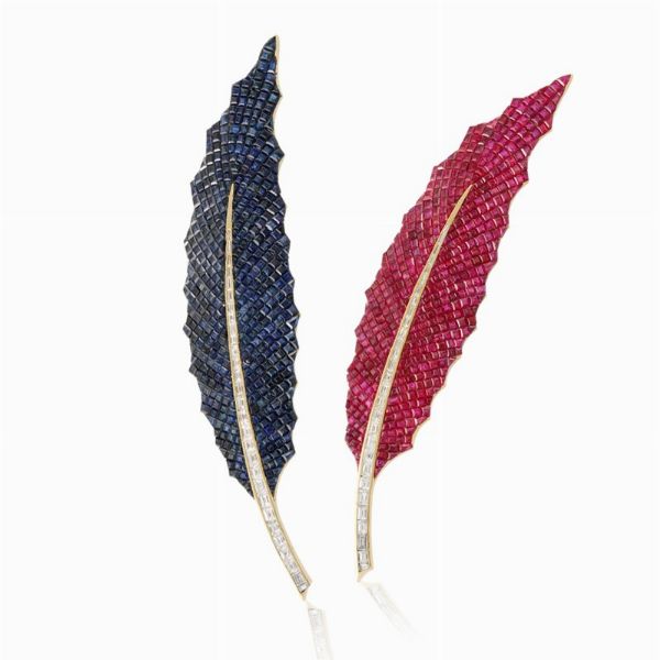 COPPIA DI SPILLE  - Asta Gioielli Importanti - Associazione Nazionale - Case d'Asta italiane